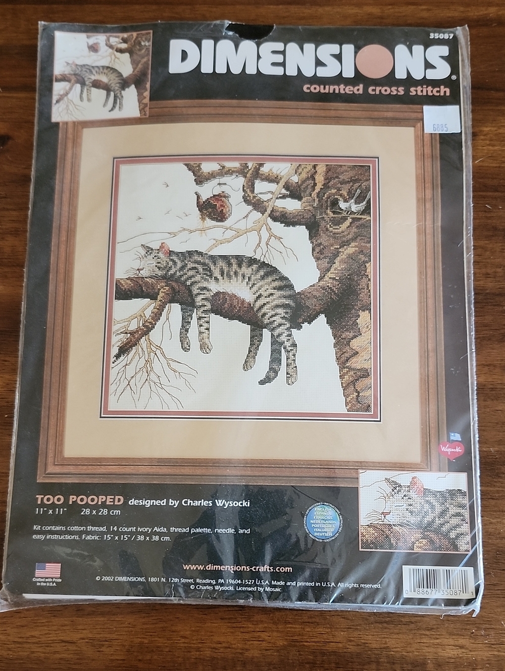 Dimensions "Too Pooped" Counted Cross Stitch Kit - Sealed Vintage Craft Kit Set